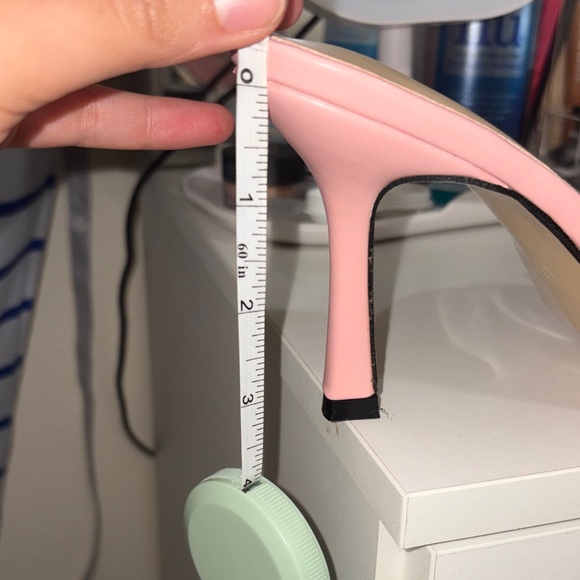 Women’s Pink Pointed-Toe Lace-Up Mule Heels kitten heel - Picture 2 of 6